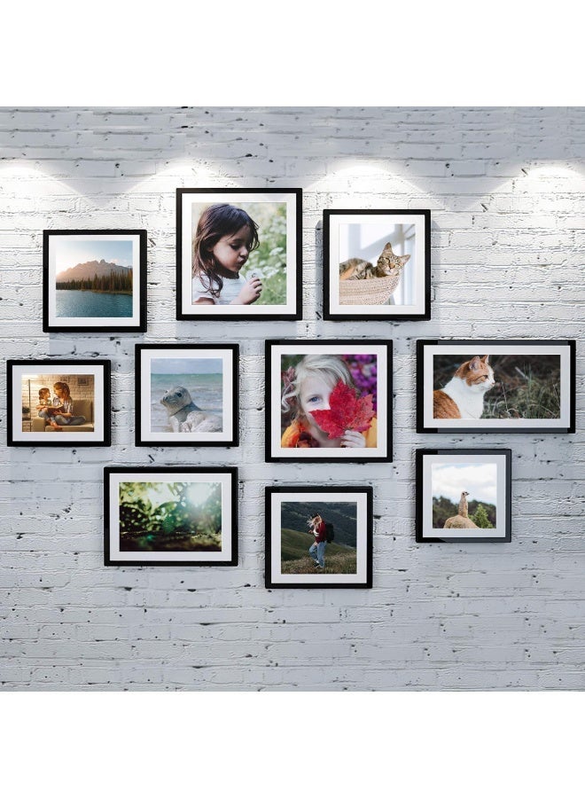 A4 Photo Picture Frame, Wood Black Certificate Frames Set Of  2-Pack - Image 2